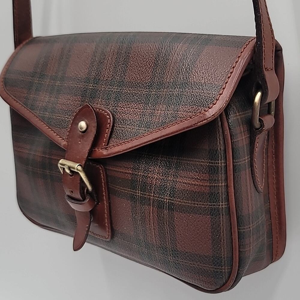 POLO RALPH LAUREN Vintage Plaid Tartan Crossbody Saddlebag - Picture 3 of 10